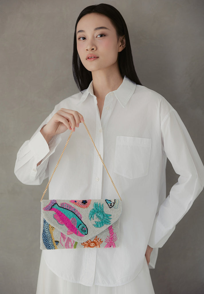 Sea Life Beaded Handbag
