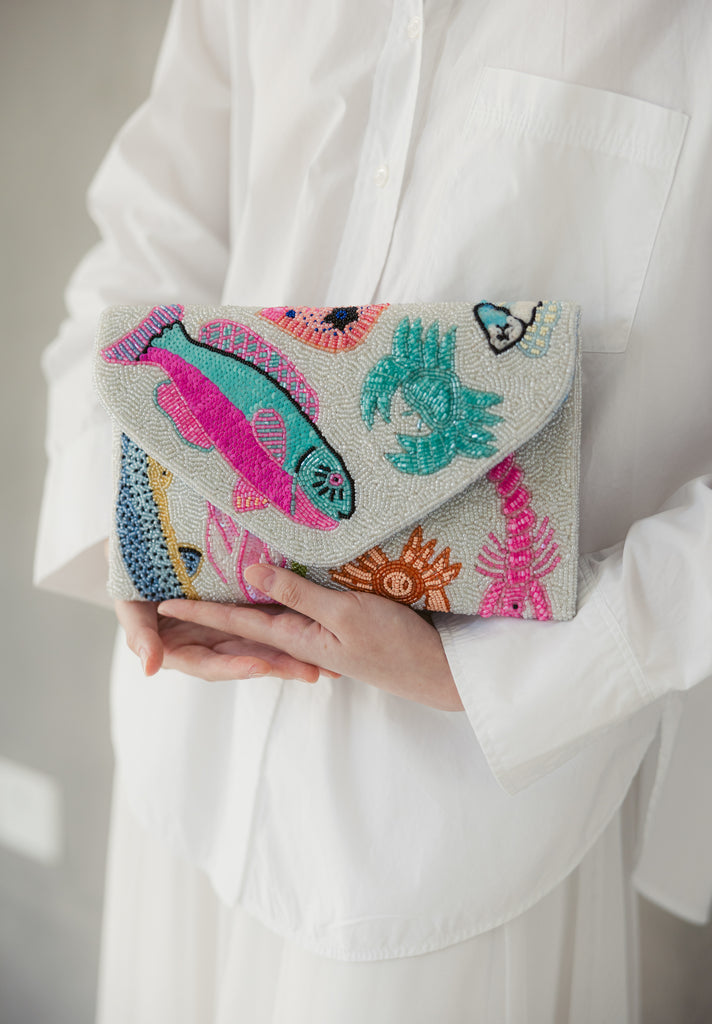 Sea Life Beaded Handbag