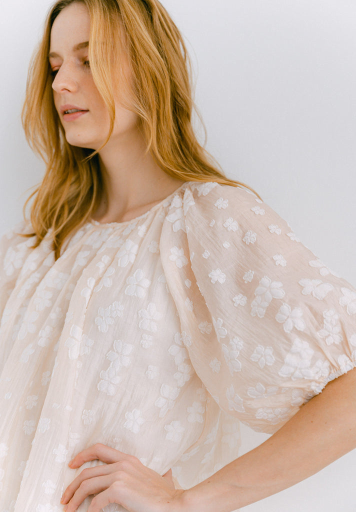 Ruffled Embroidered Top