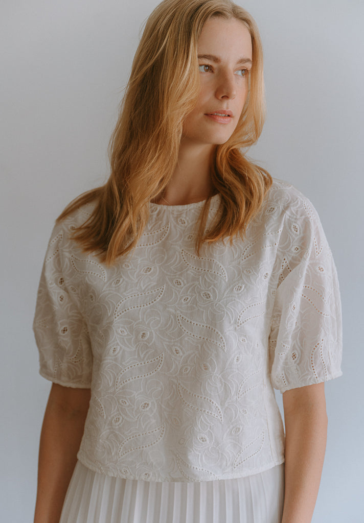 Foliage Eyelet Top
