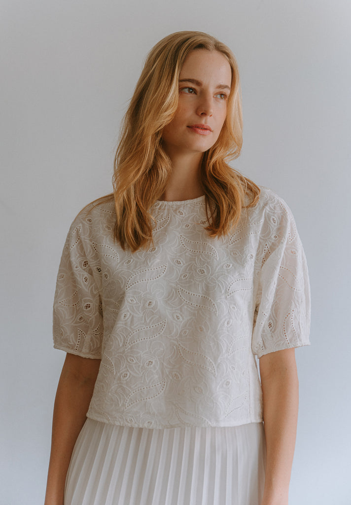 Foliage Eyelet Top