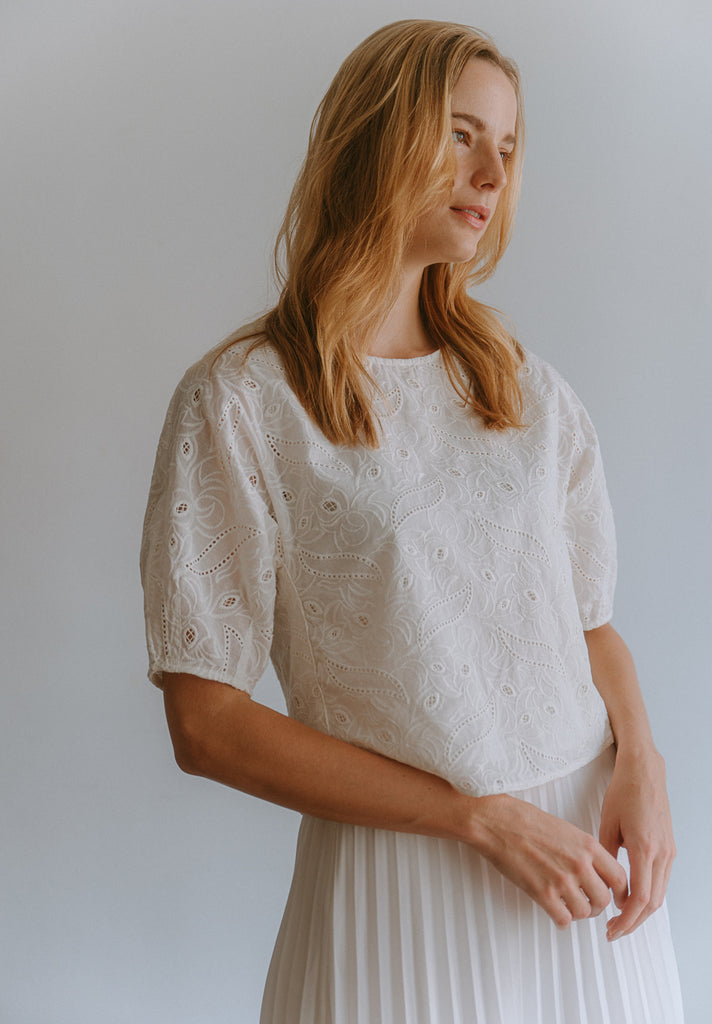 Foliage Eyelet Top