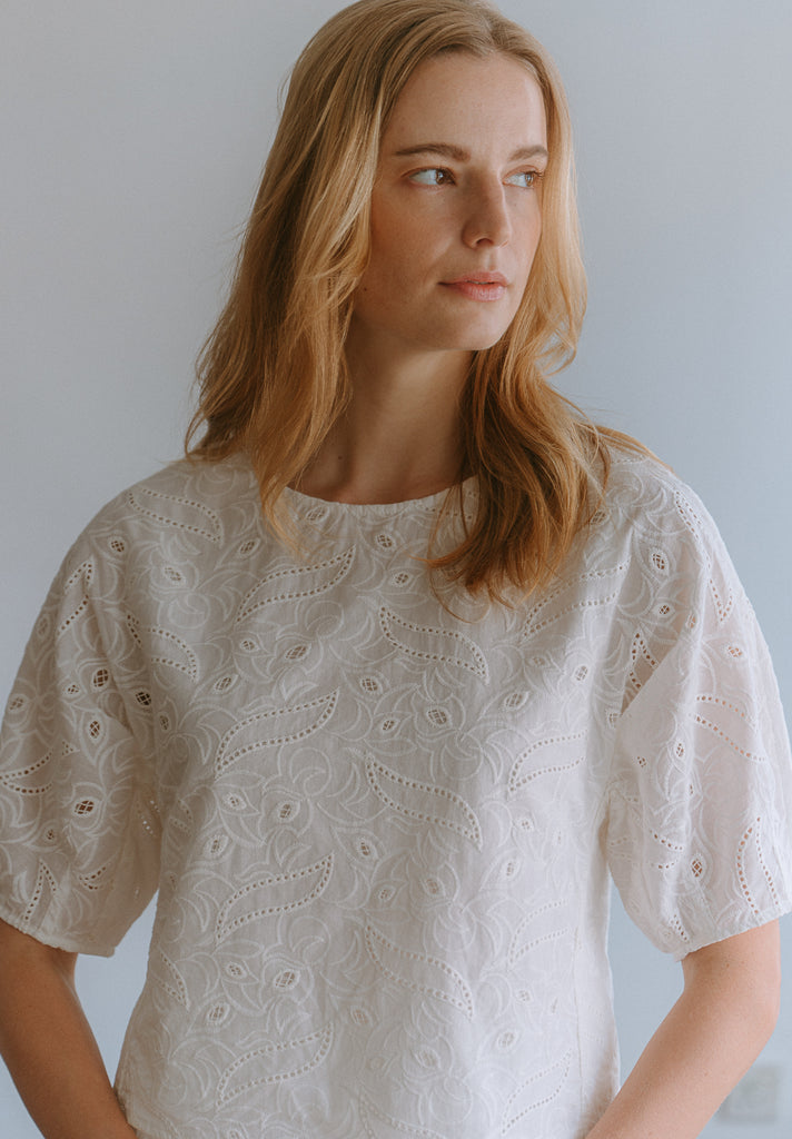 Foliage Eyelet Top
