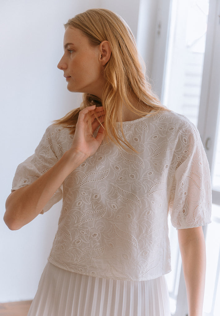 Foliage Eyelet Top
