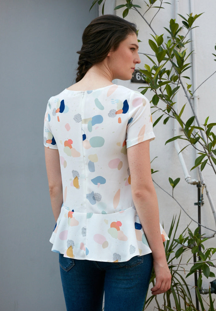 Terrazzo Stories Peplum Top