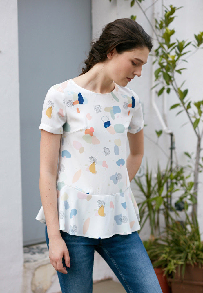 Terrazzo Stories Peplum Top
