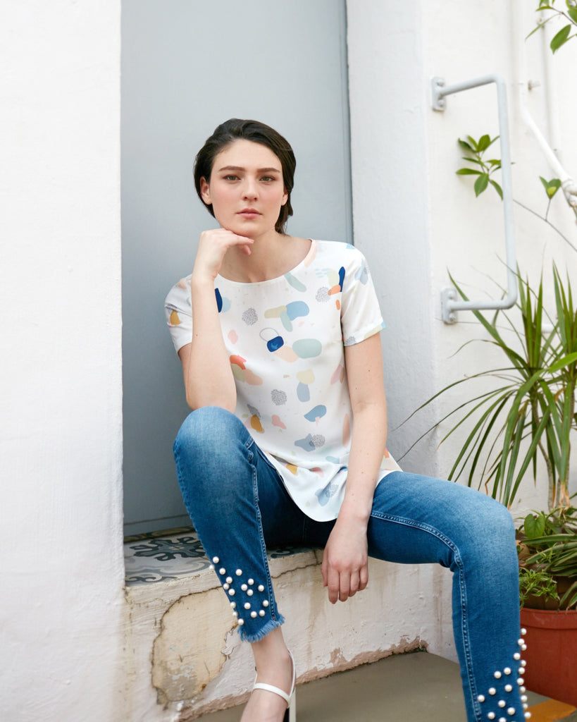 Terrazzo Stories Peplum Top