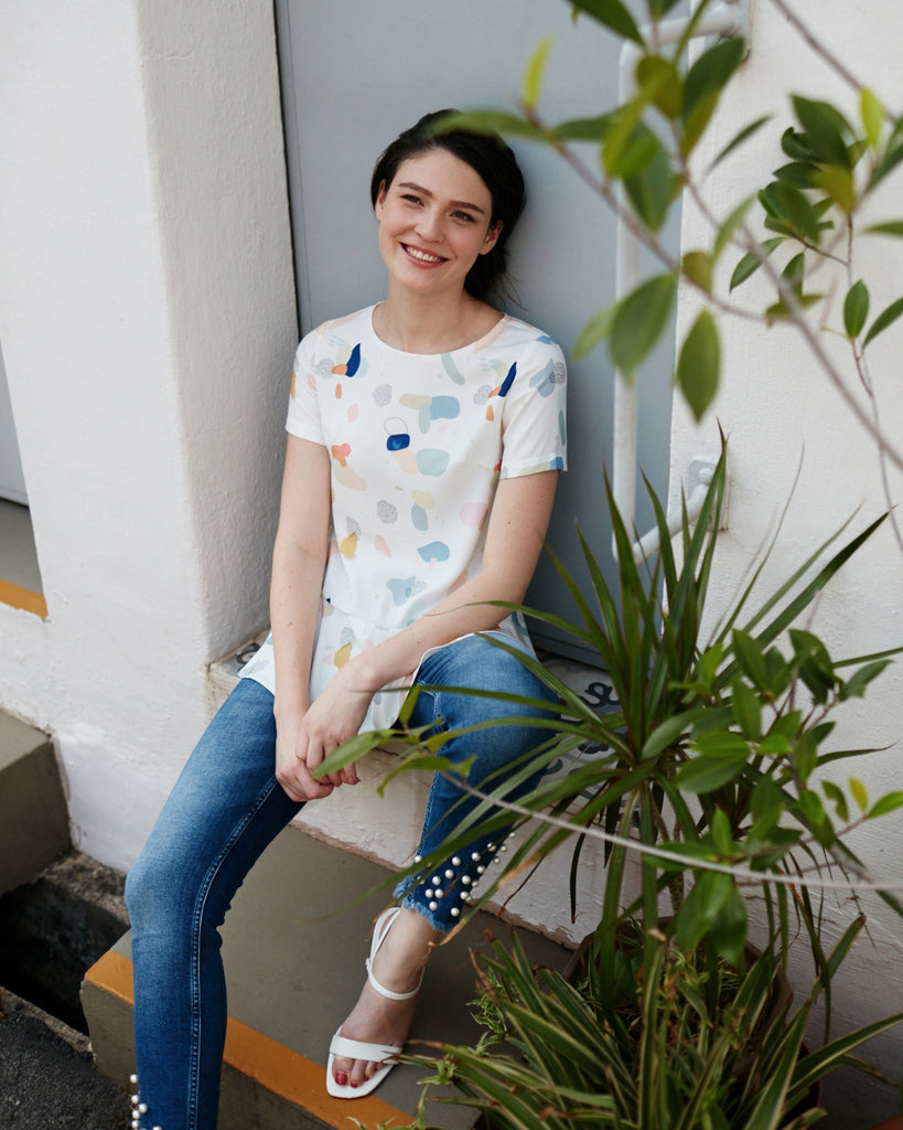 Terrazzo Stories Peplum Top