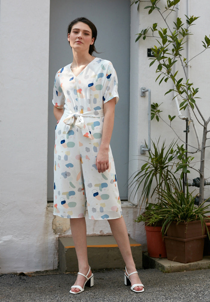 Terrazzo Stories V-neck Jumpsuit