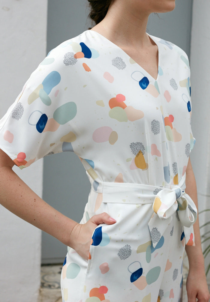 Terrazzo Stories V-neck Jumpsuit