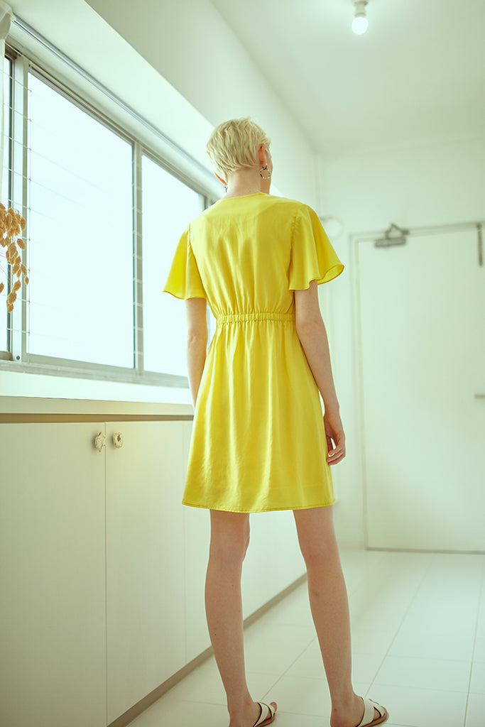 Flutter Sleeved Button Dress