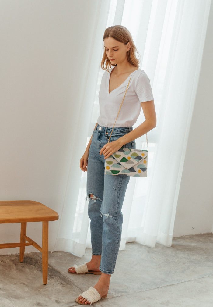 Blue Skies Beaded Crossbody