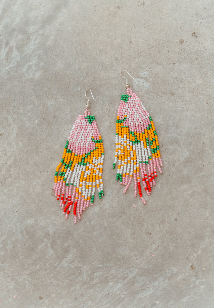The Sun Rises Beaded Chandelier Earrings
