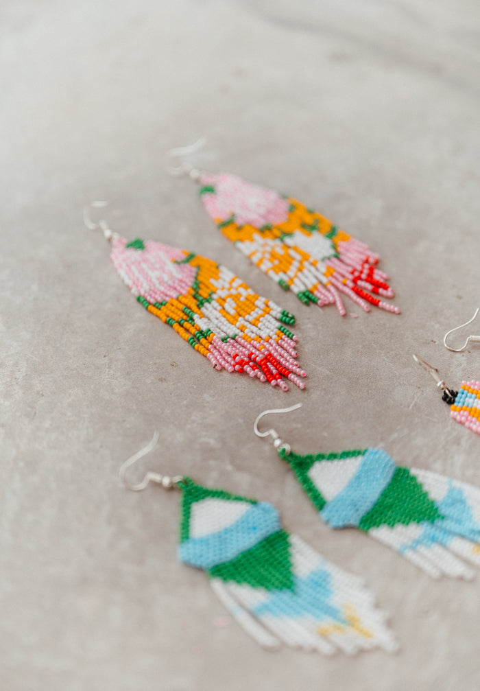 The Sun Rises Beaded Chandelier Earrings