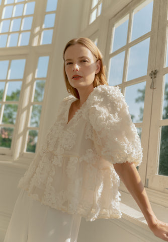 Gossamer Peplum Top