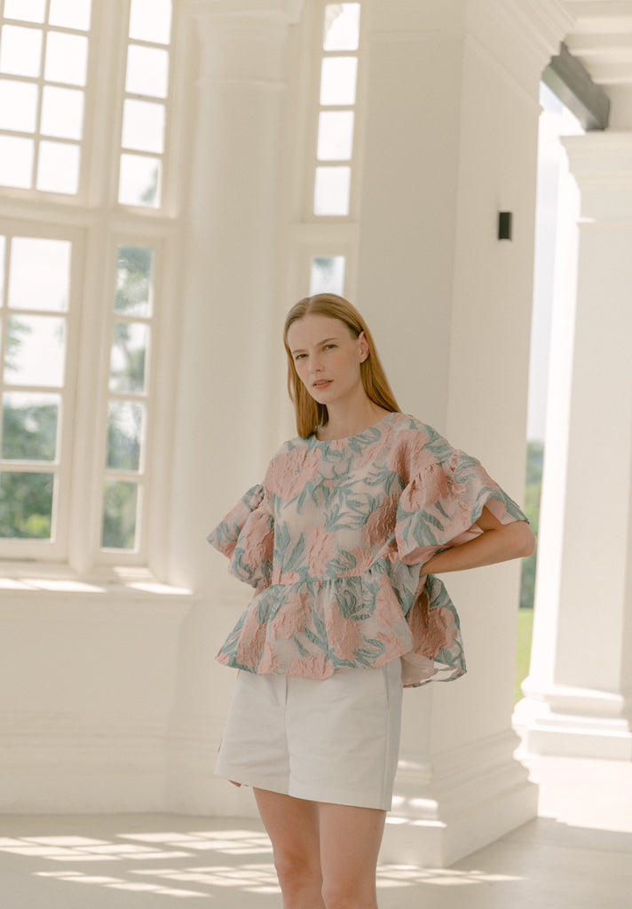 Botanical Peplum Top