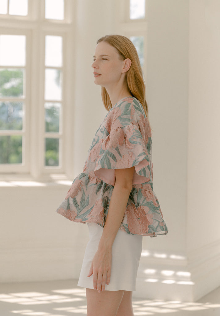 Botanical Peplum Top