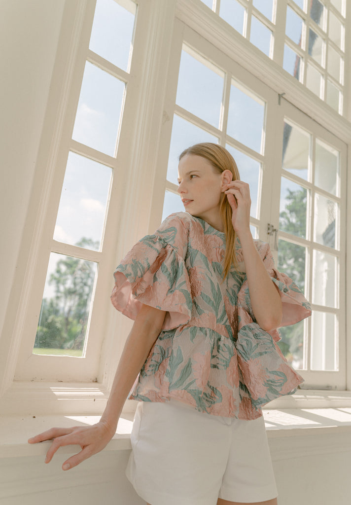 Botanical Peplum Top