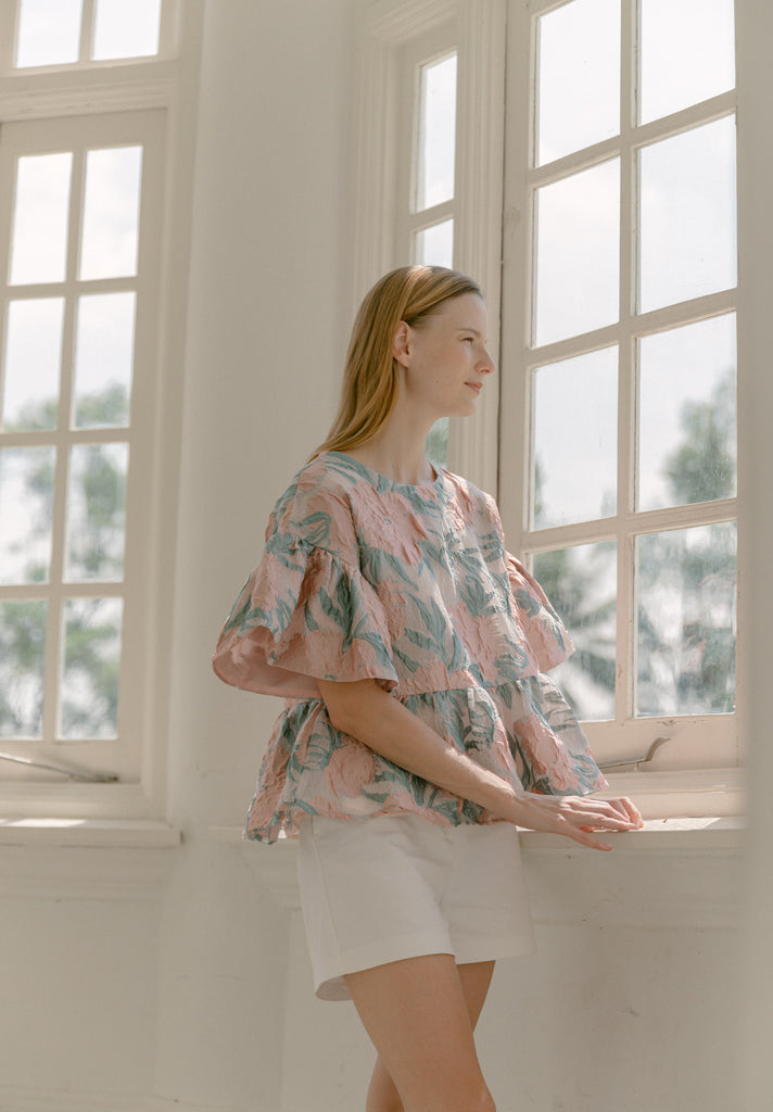 Botanical Peplum Top