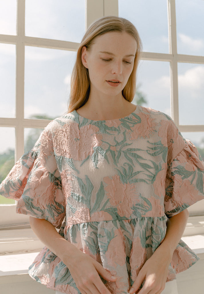 Botanical Peplum Top