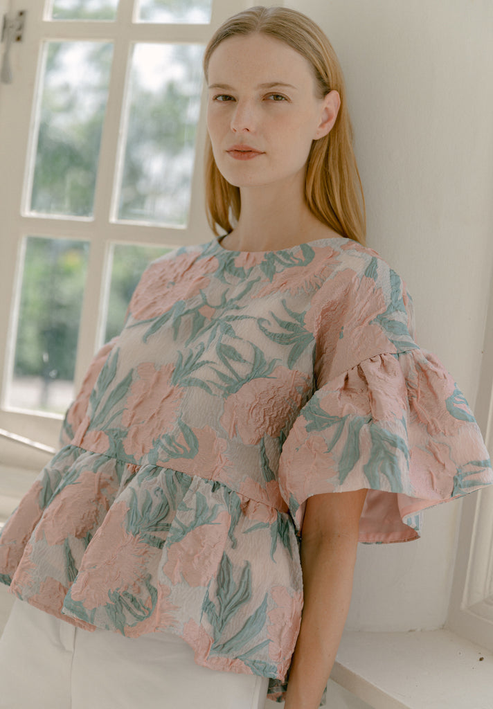 Botanical Peplum Top