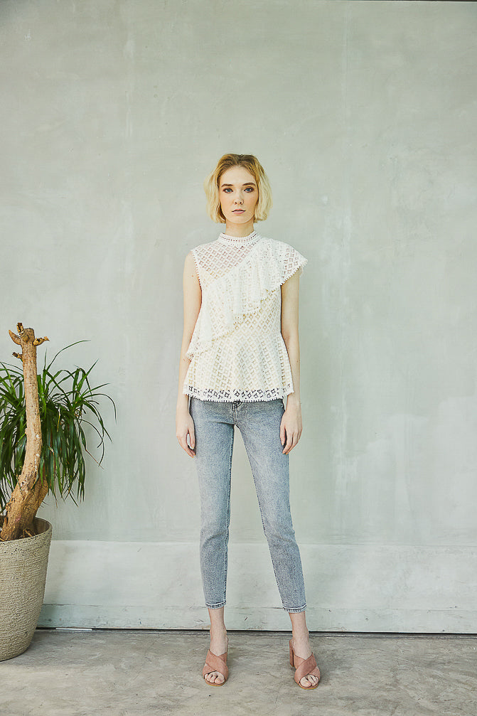 Crocheted Peplum Top