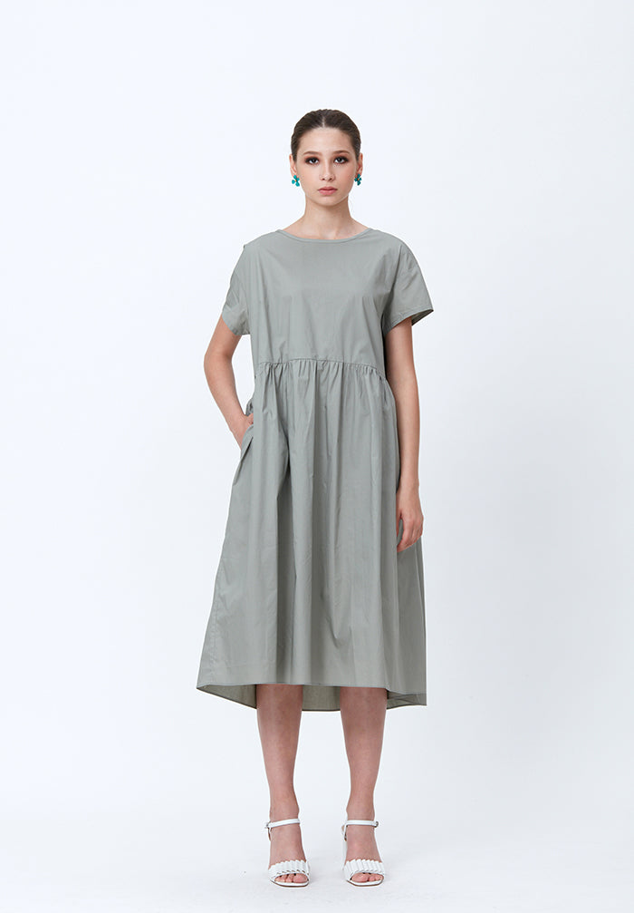 RIBBONED TRAPEZE DRESS