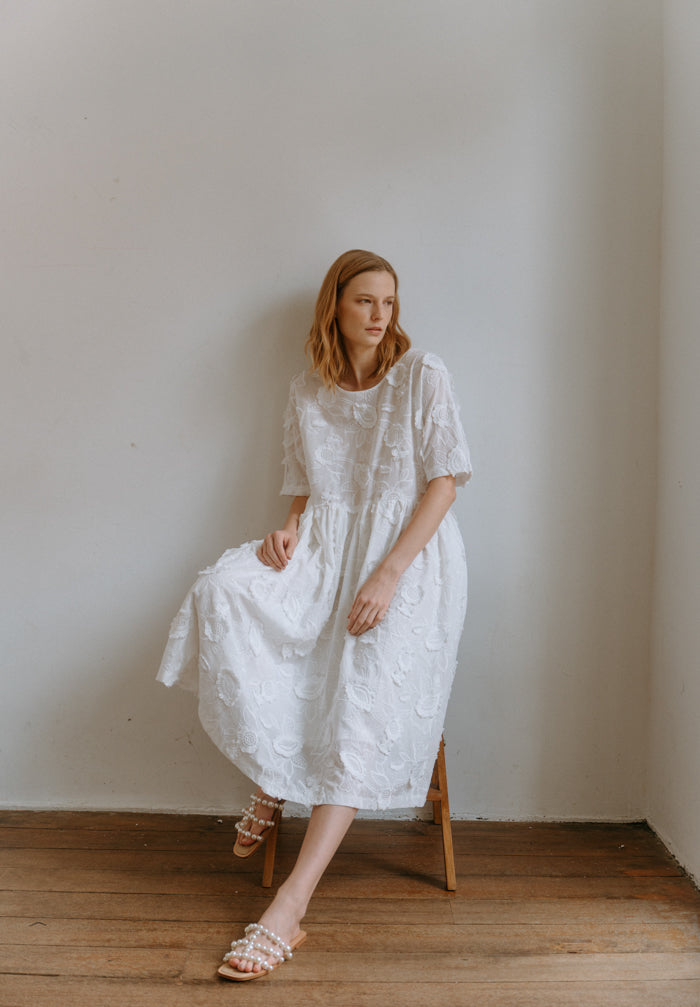 Floral Textured Dress (Preorder)