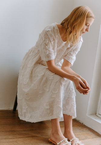 Eyelet Buttoned Dress