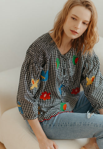 Bluebells Embroidered Top