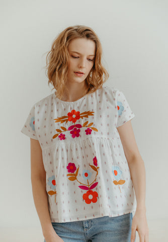 Bluebells Embroidered Top