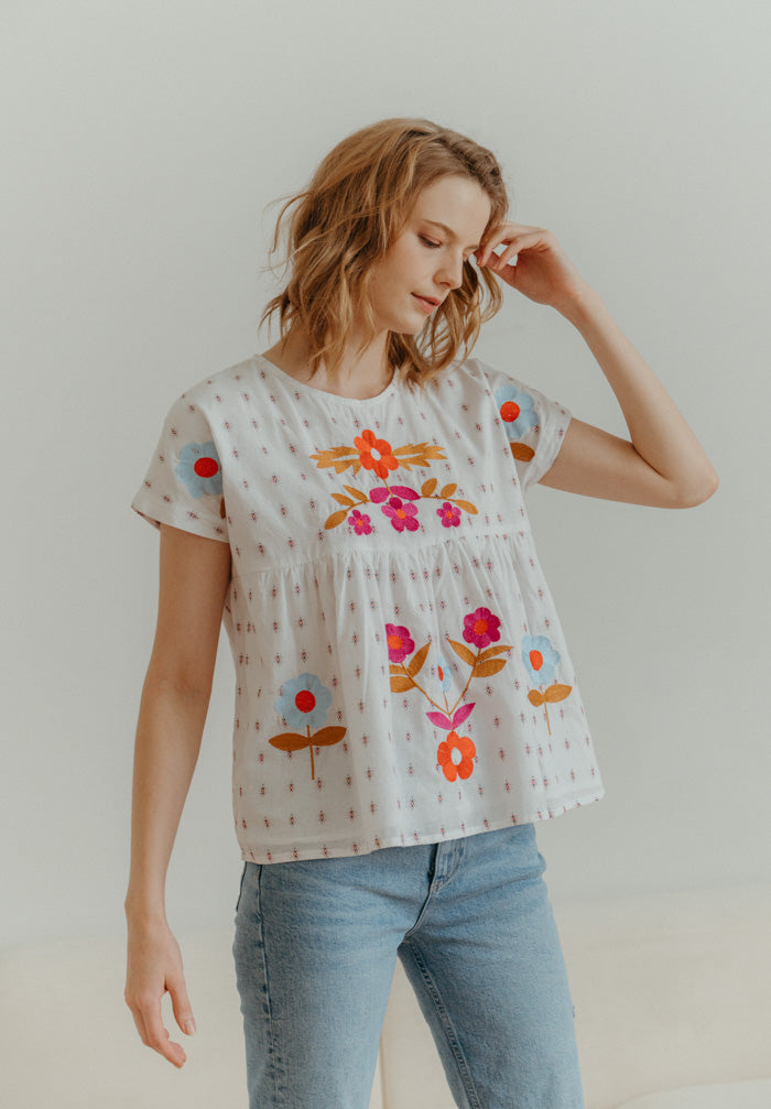 Wild Hearts Embroidered Top
