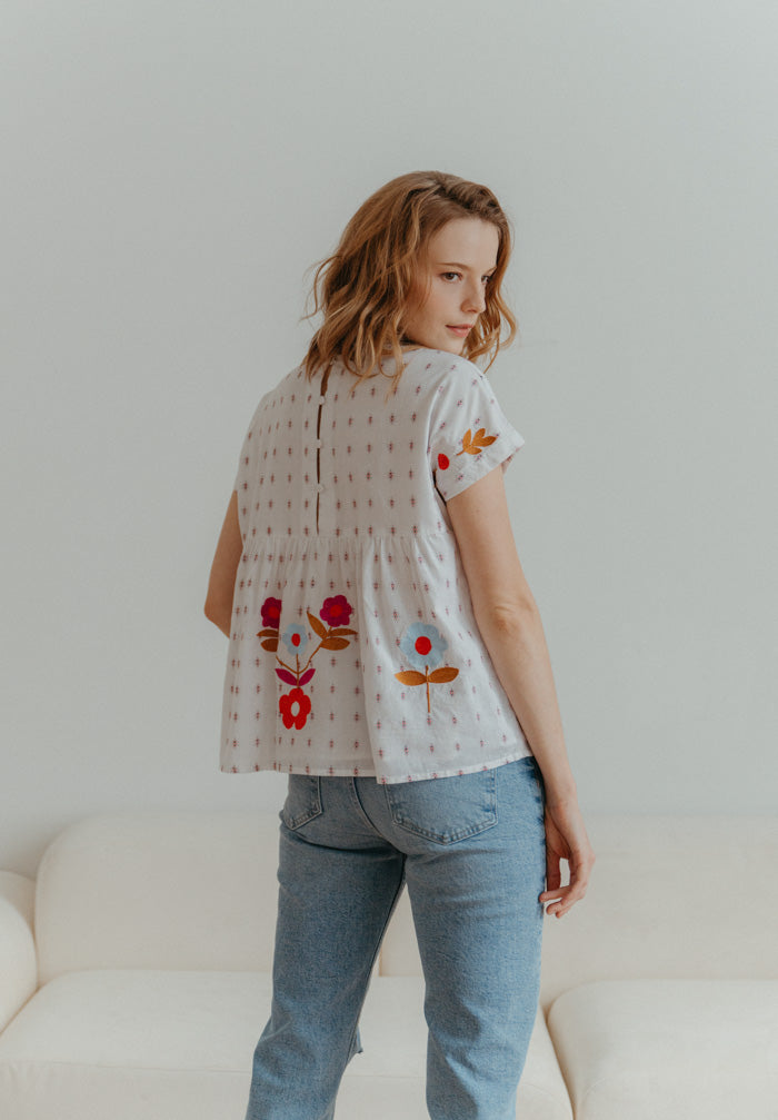 Wild Hearts Embroidered Top