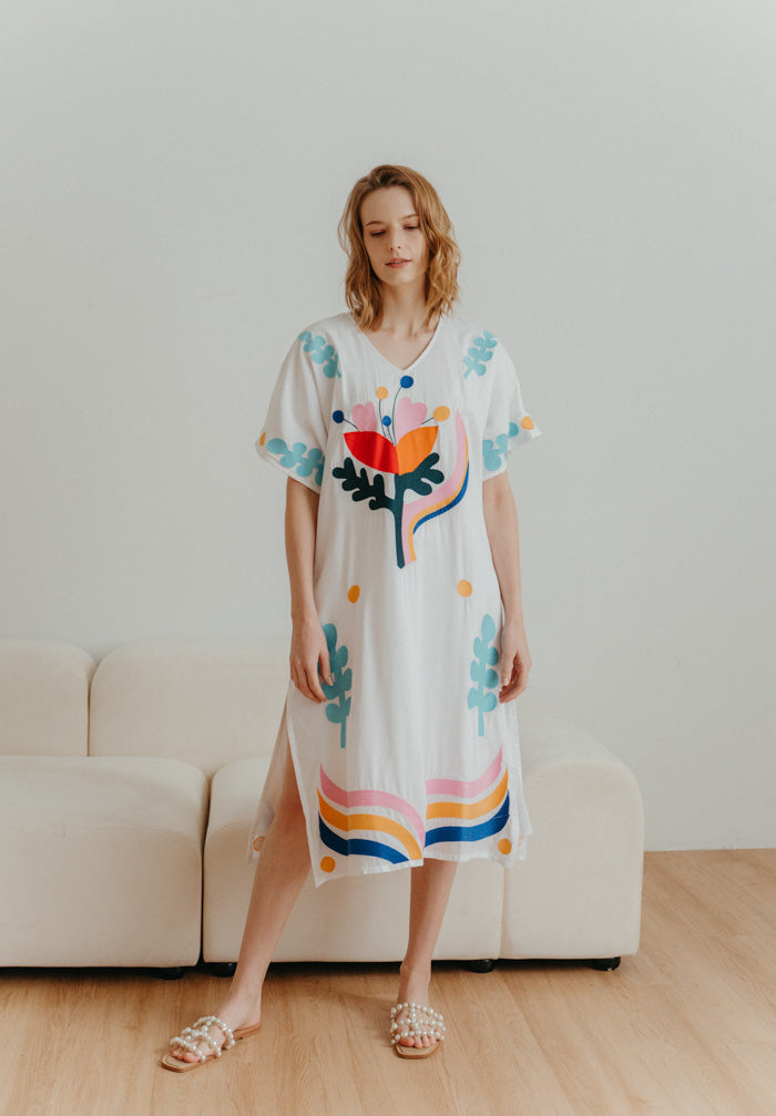 Flower Fields Embroidered Dress