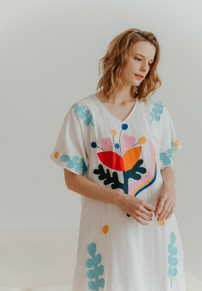 Flower Fields Embroidered Dress