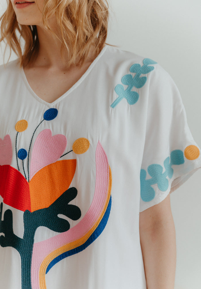 Flower Fields Embroidered Dress