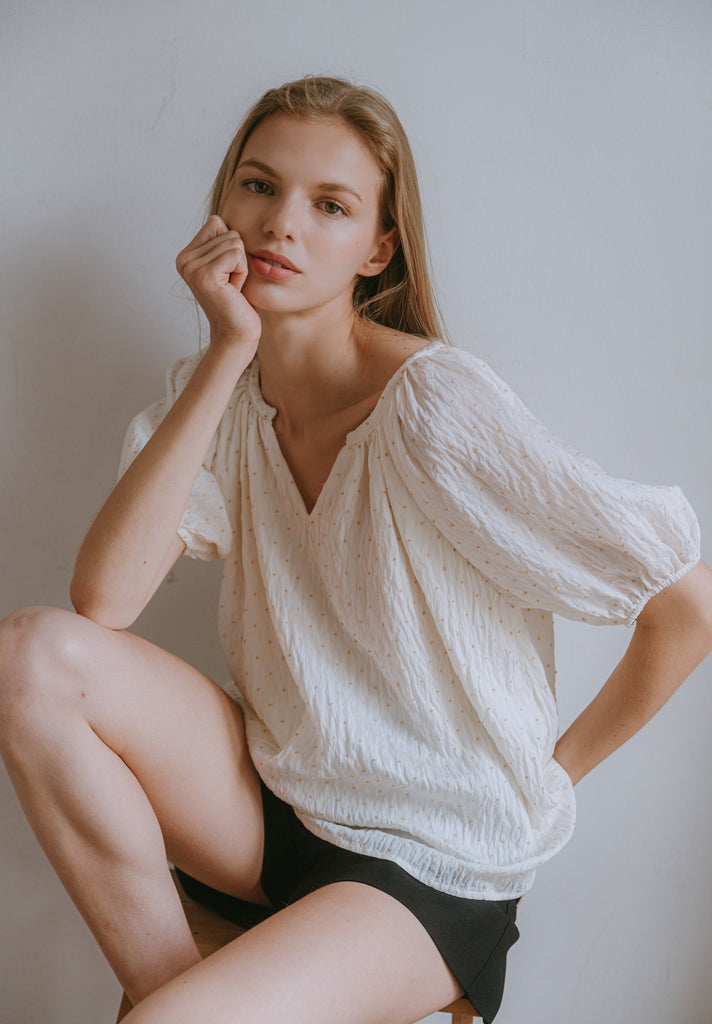 V-Neck Silk Blouse (Preorder)