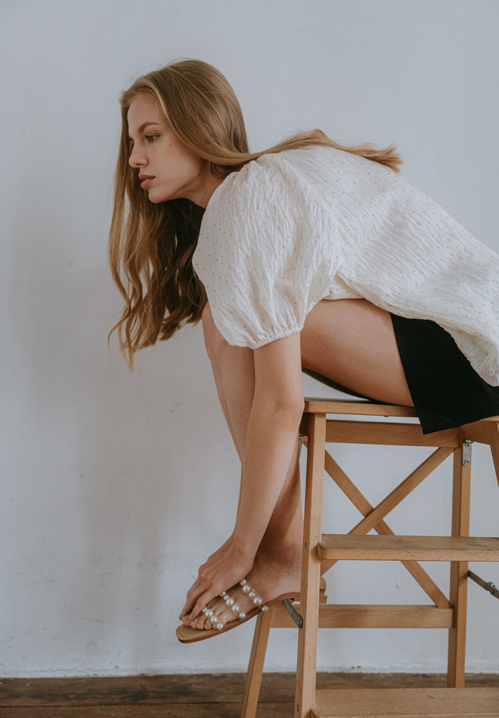 V-Neck Silk Blouse (Preorder)