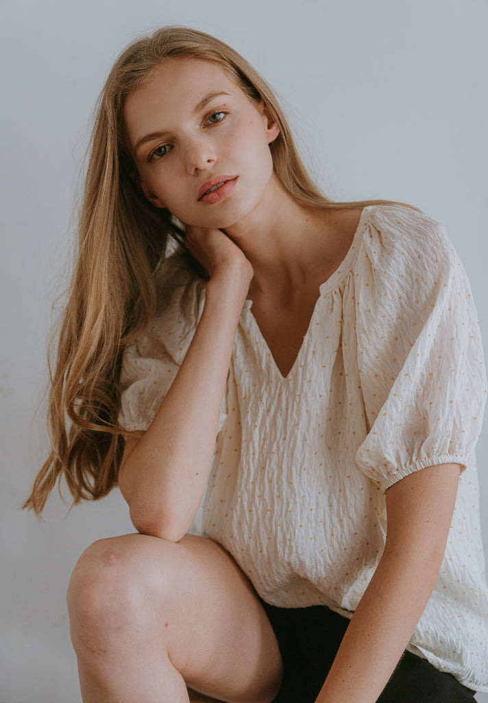 V-Neck Silk Blouse (Preorder)