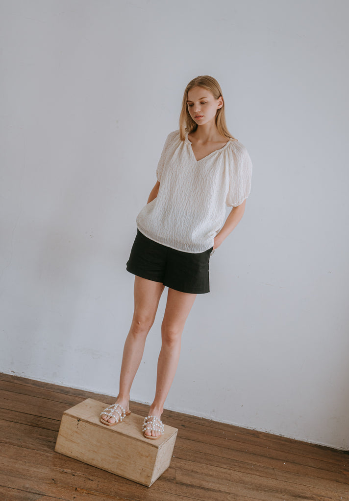 V-Neck Silk Blouse (Preorder)