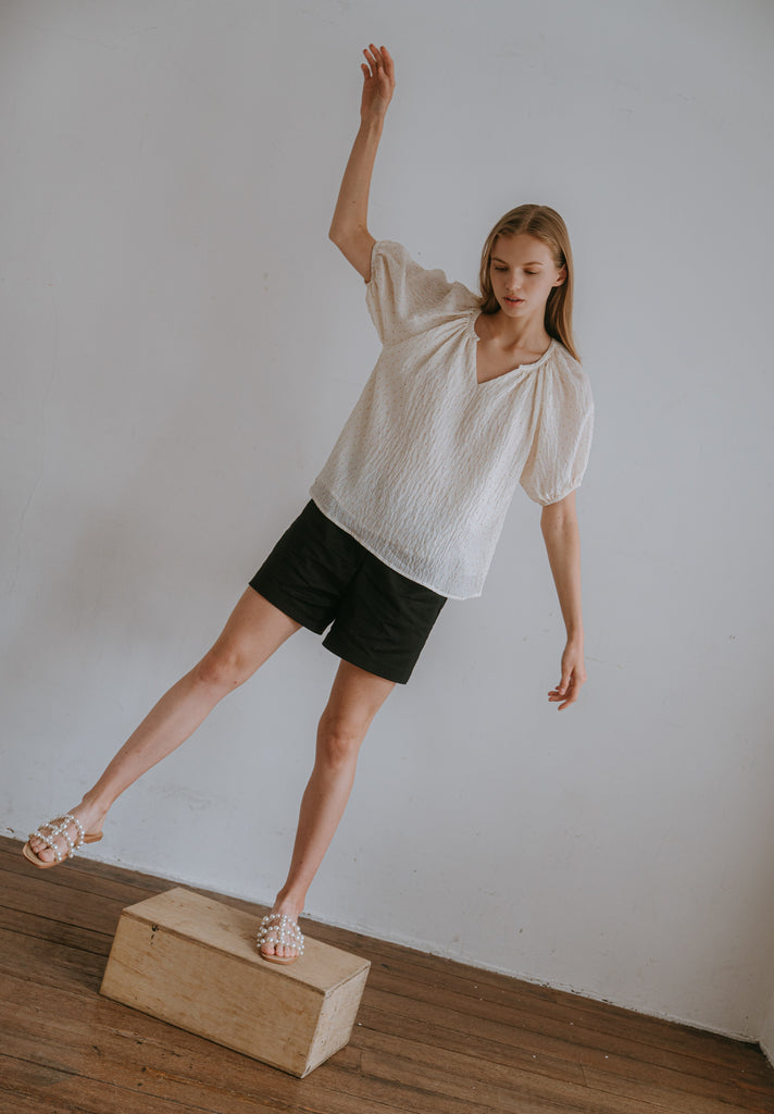 V-Neck Silk Blouse (Preorder)