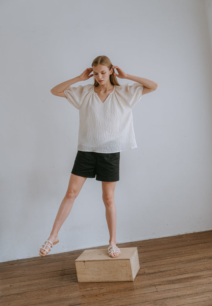 V-Neck Silk Blouse (Preorder)