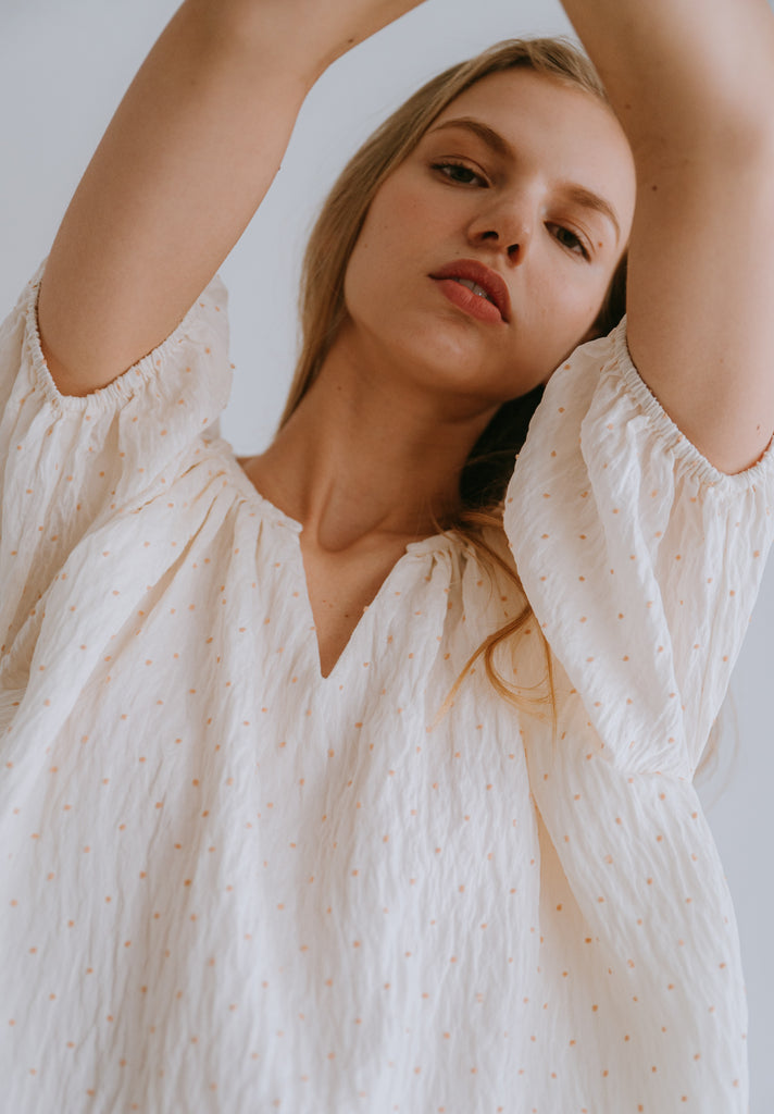 V-Neck Silk Blouse (Preorder)