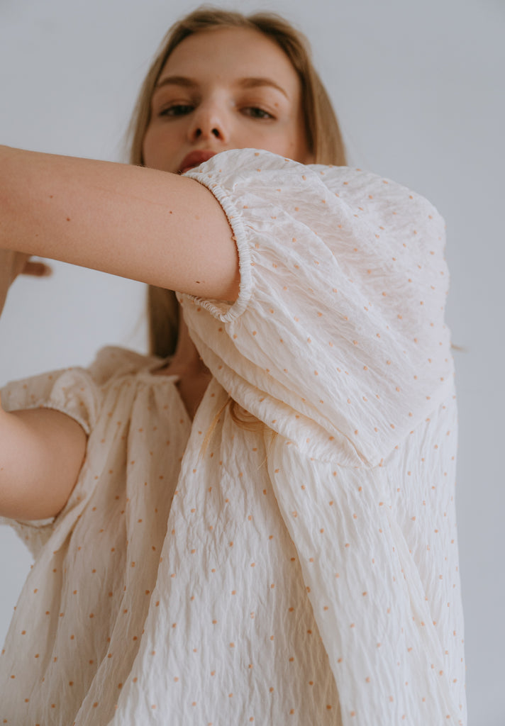 V-Neck Silk Blouse (Preorder)