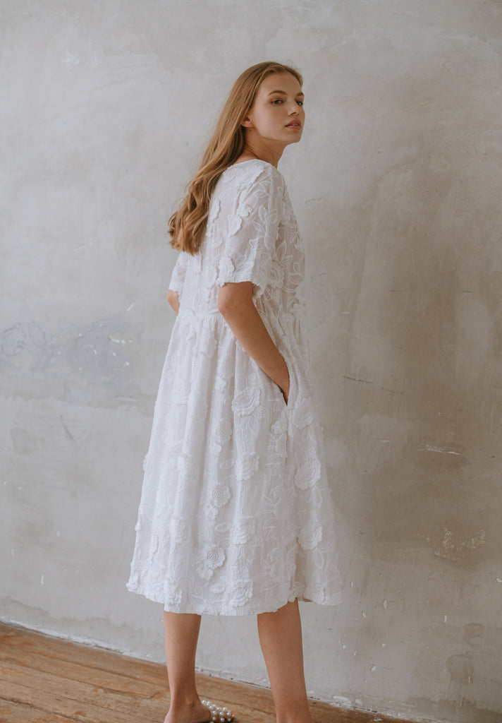 Floral Textured Dress (Preorder)