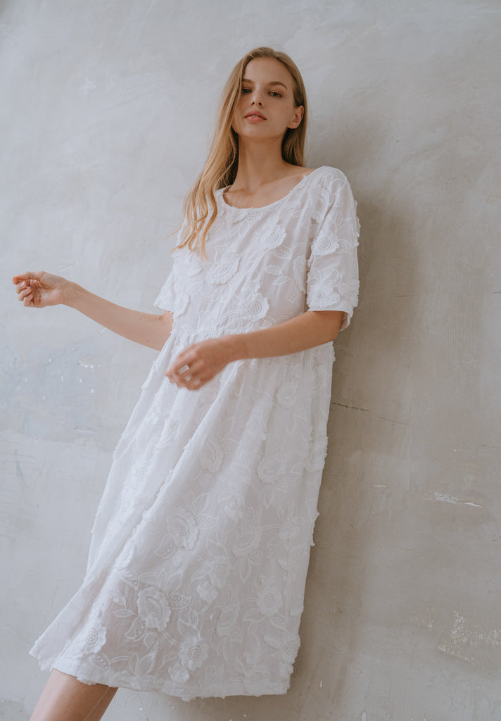 Floral Textured Dress (Preorder)