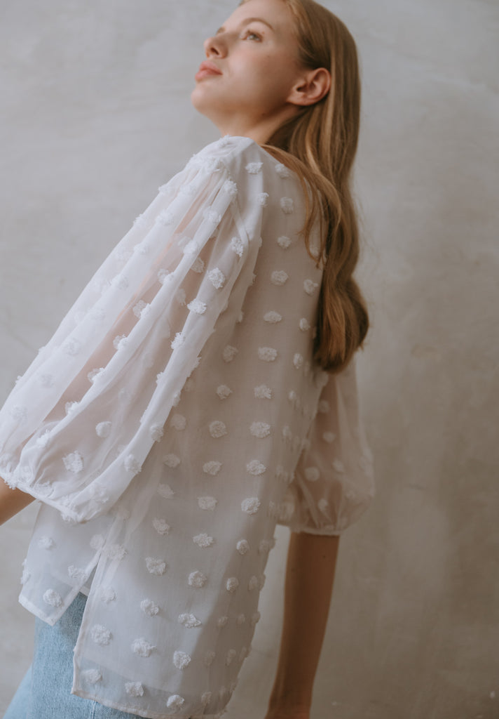 Pom Pom Chiffon Top