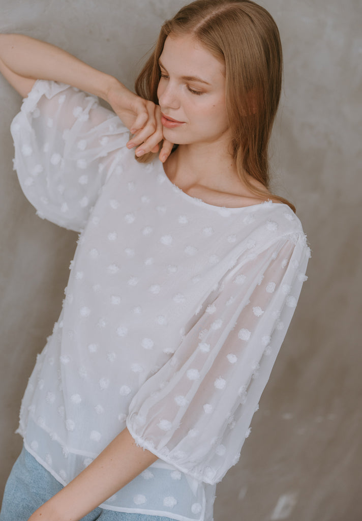 Pom Pom Chiffon Top