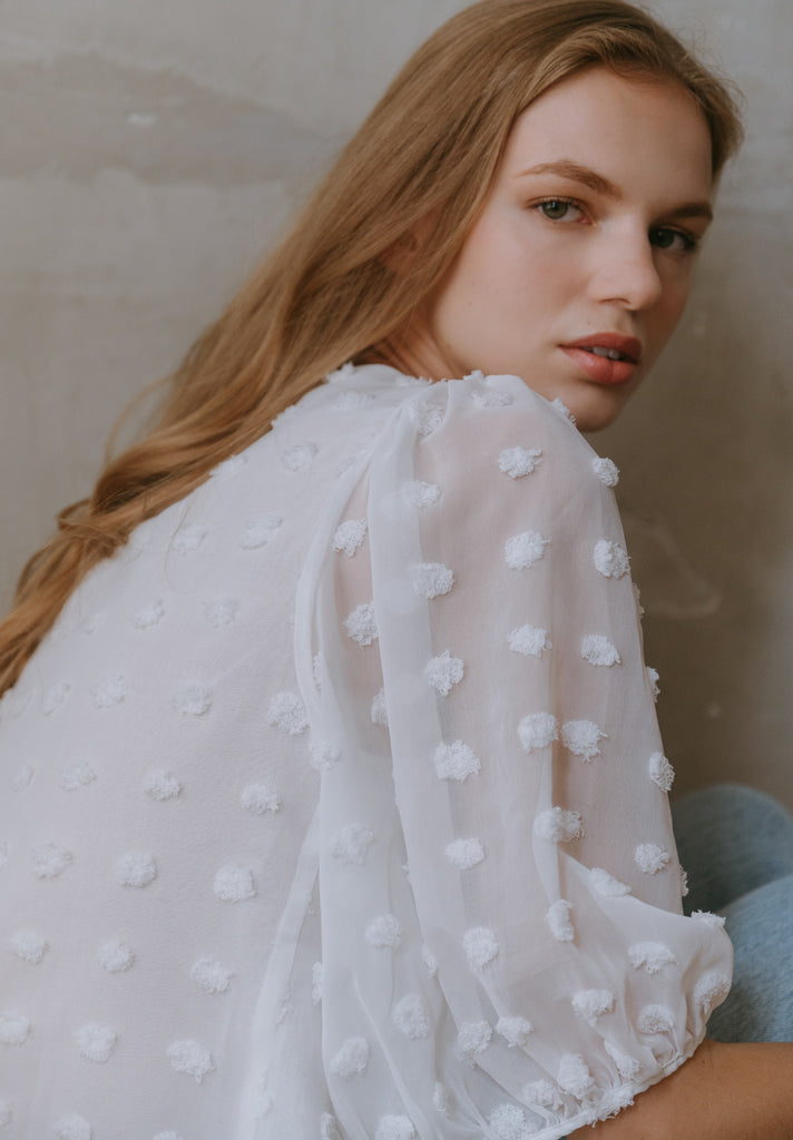 Pom Pom Chiffon Top