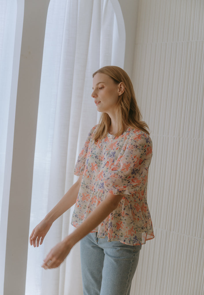 Gossamer Peplum Top